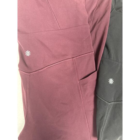 * BUNDLE * Athleta salutation bodysuit size L , black and spiced cabernet 7/8 - Picture 6 of 9